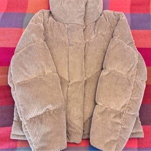 Aritzia Corduroy Down Puffer Jacket